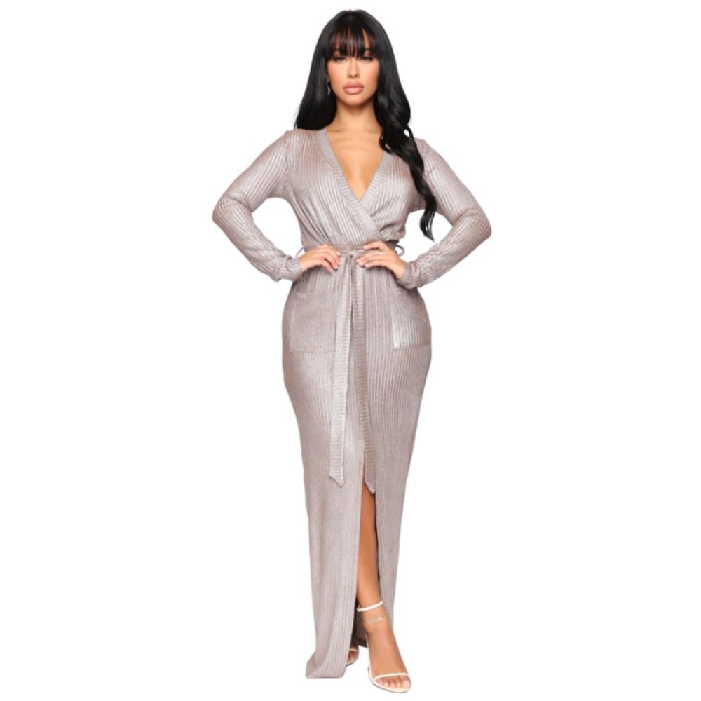 Tie Front Maxi Dress - Large